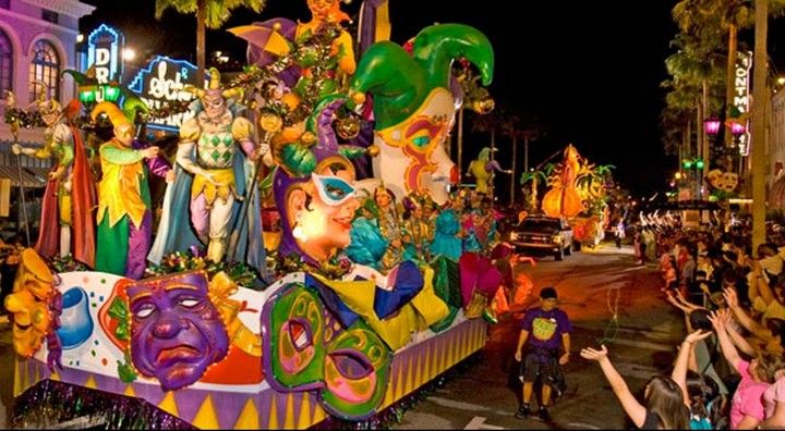 Colorful Float At Mardi Gras Parade