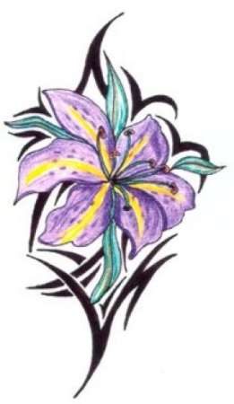 Colorful Rhododendron Flower Tattoo Design