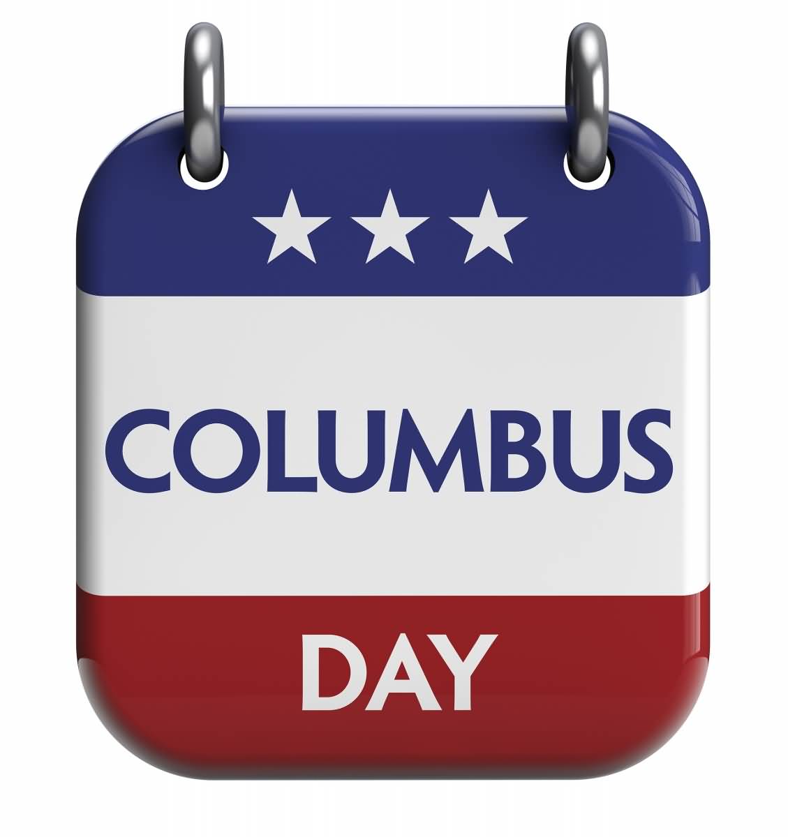 Columbus Day Calendar With American Flag