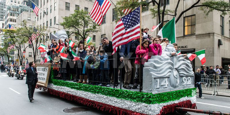 Columbus Day Float In Parade