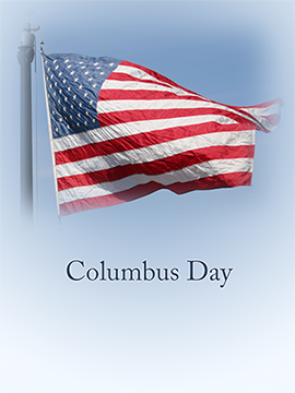 Columbus Day Waving American Flag Picture