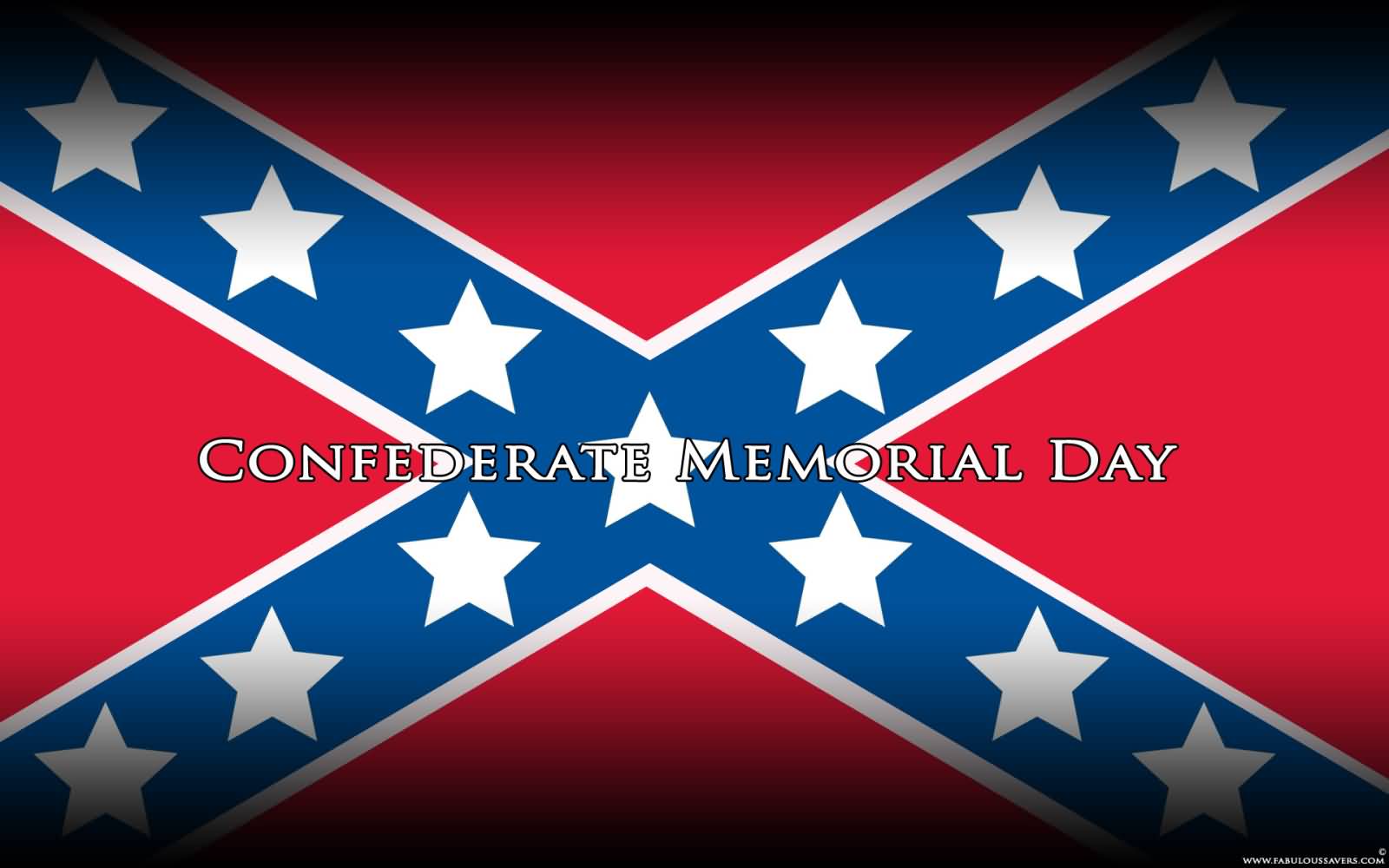 Confederate Memorial Day Flag In Background