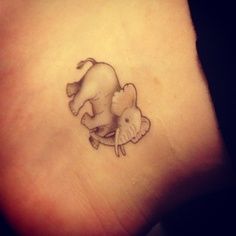 Cool Baby Elephant Tattoo On Ankle