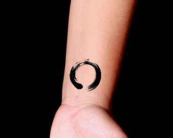 Cool Black Zen Circle Tattoo On Wrist
