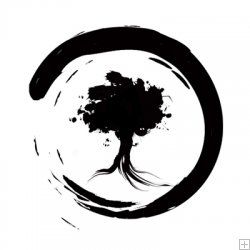 Cool Black Zen Tree Tattoo Stencil