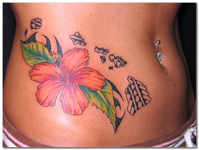 Cool Rhododendron Flower Tattoo On Side Rib