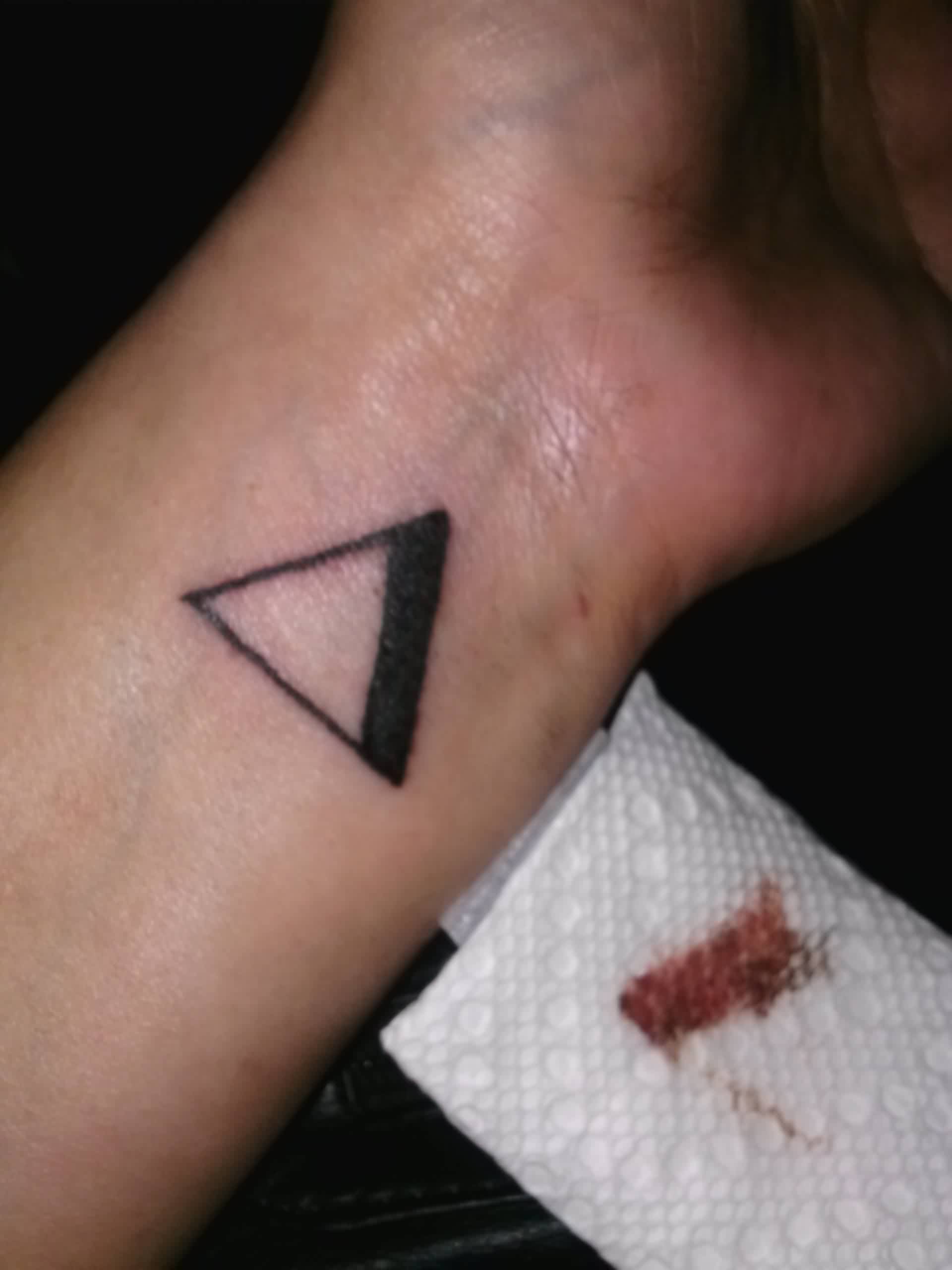 Cool Triangle Tattoo On Left Wrist