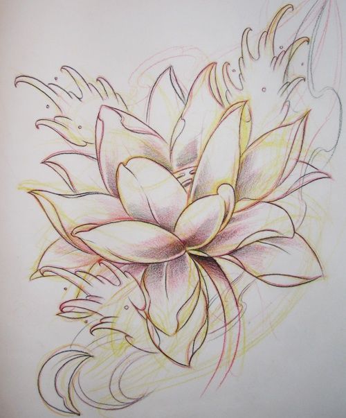 Cool Zen Lotus Flower Tattoo Design