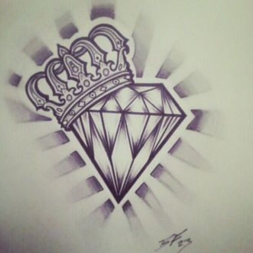 Crown And Diamond Tattoo Design Idea