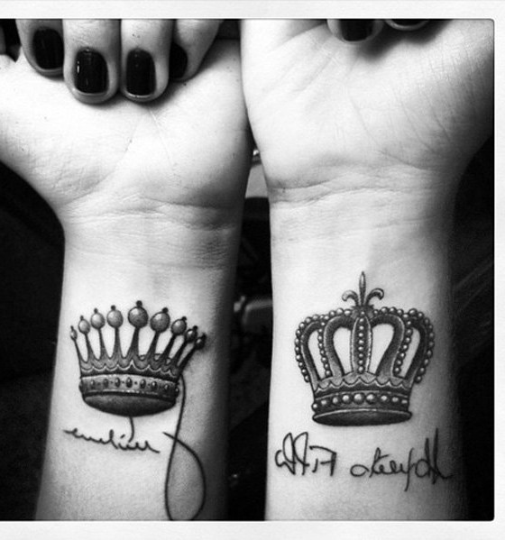 Crown Tattoos On Both Wrists