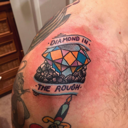 Diamond In The Rough Tattoo On Shoulder