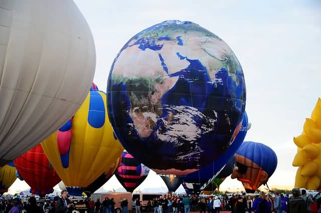 Earth Globe Hot Air Balloon At Albuquerque Balloon Festival