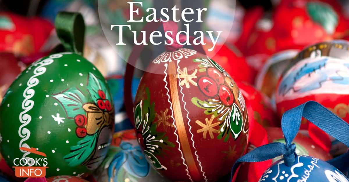 Easter Tuesday Wishes With Beautiful Easter Eggs Picture