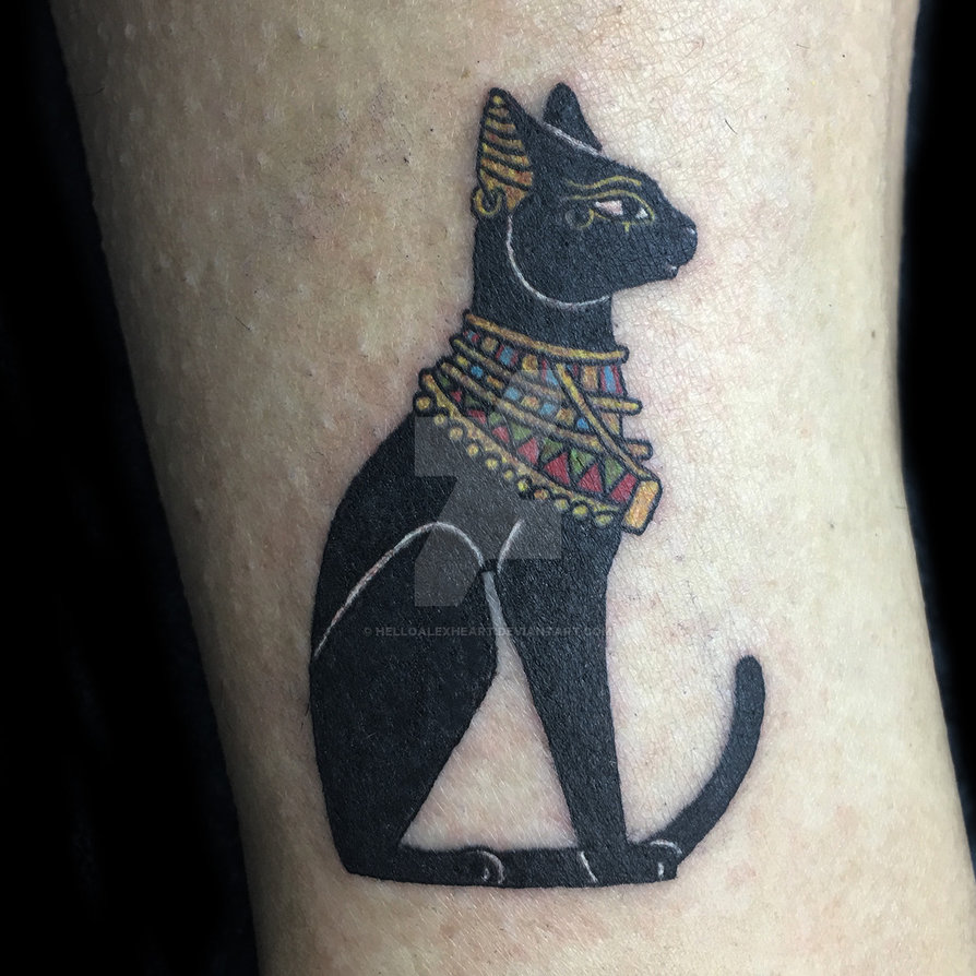Egyptian Cat Tattoo By Alex Heart