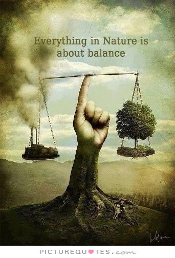 Everything in nature is about balance.