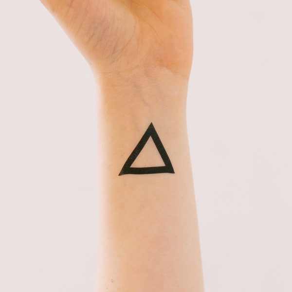 Fantastic Black Triangle Tattoo On Left Wrist