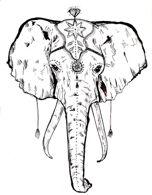 Fantastic Elephant Head Tattoo Design