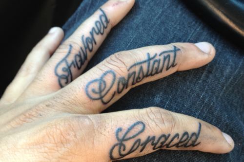 Favored Constant Tattoos On Side Finger