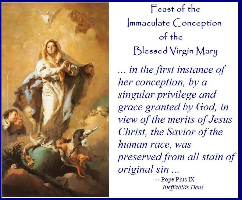 Feast Of The Immaculate Conception Of The Blessed Virgin Mary