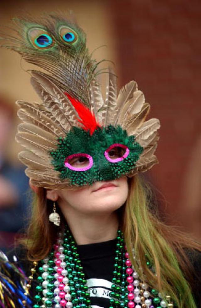 Feathered Mardi Gras Mask For Girls