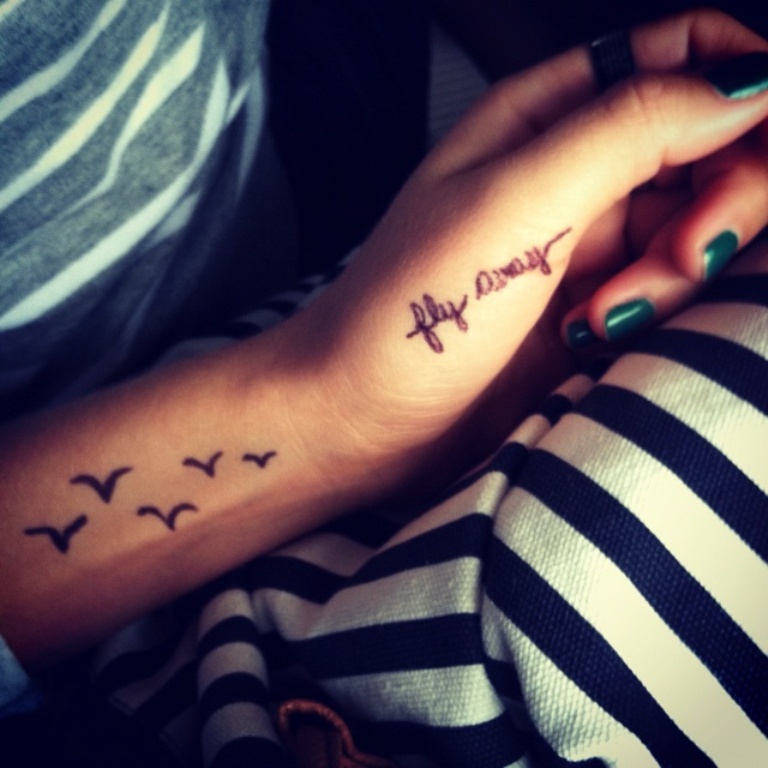 Fly Away Tattoo On Side Thumb