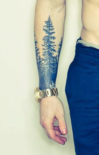 Forest Tree Wrist Tattoo For Men