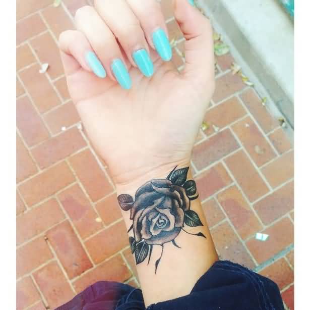 Girl Right Wrist Flower Tattoo Idea For Girls