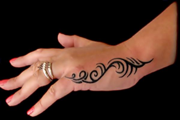 Girl Side Hand Tribal Tattoo
