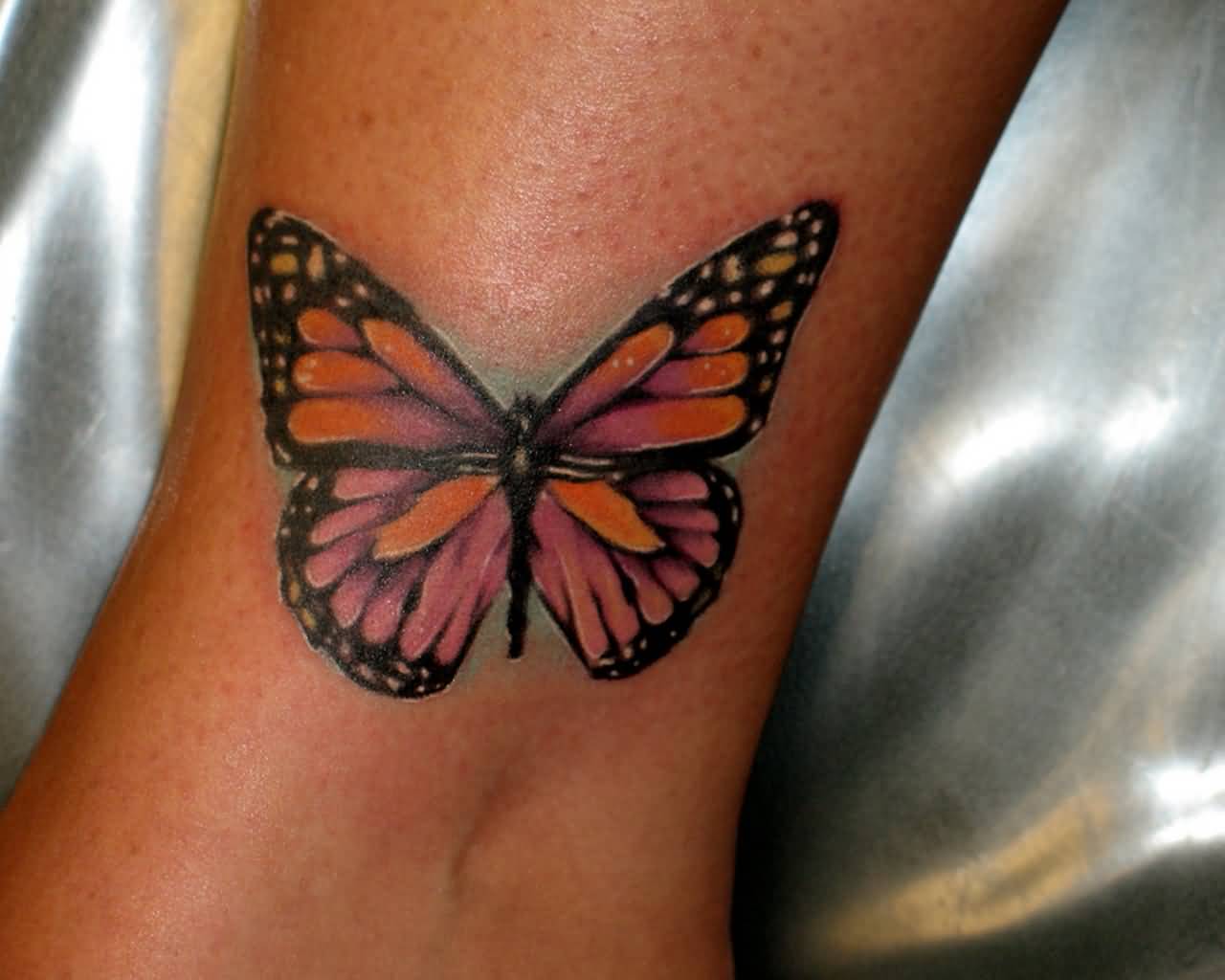 Gorgeous Butterfly Tattoo On Ankle