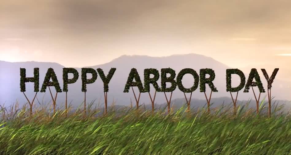 Happy Arbor Day Beautiful Text