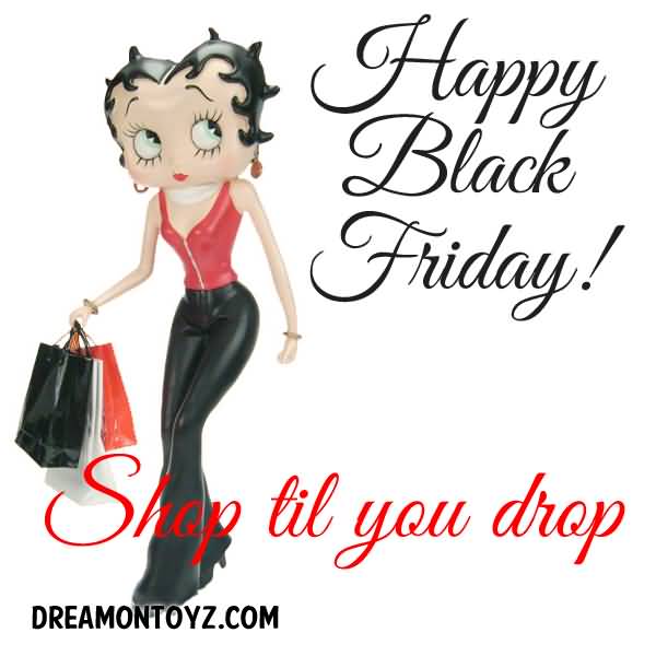 Happy Black Friday Betty Boop With Shopping Bags Picture