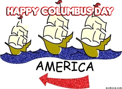 Happy Columbus Day America This Way Glitter