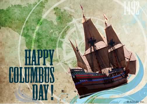 Happy Columbus Day Postcard