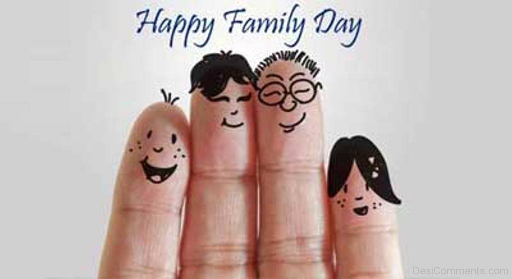 Happy Family Day Fingers Art Picture