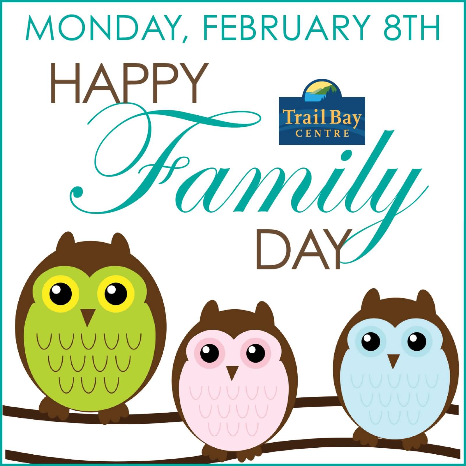 Happy Family Day Owls Illustration