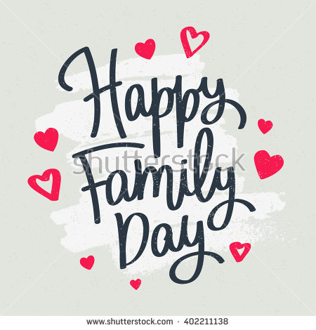 Happy Family Day Pink Hearts Picture