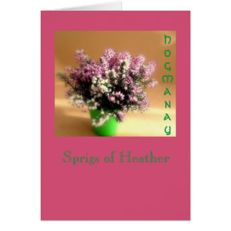Happy Hogmanay Sprige Of Heather Greeting Card