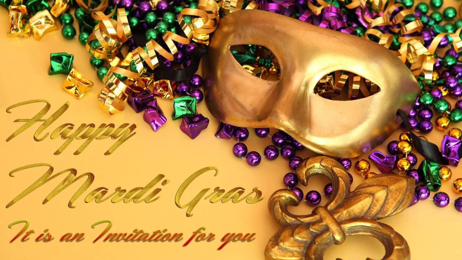 Happy Mardi Gras It Is An Invitation For You Mask Picture