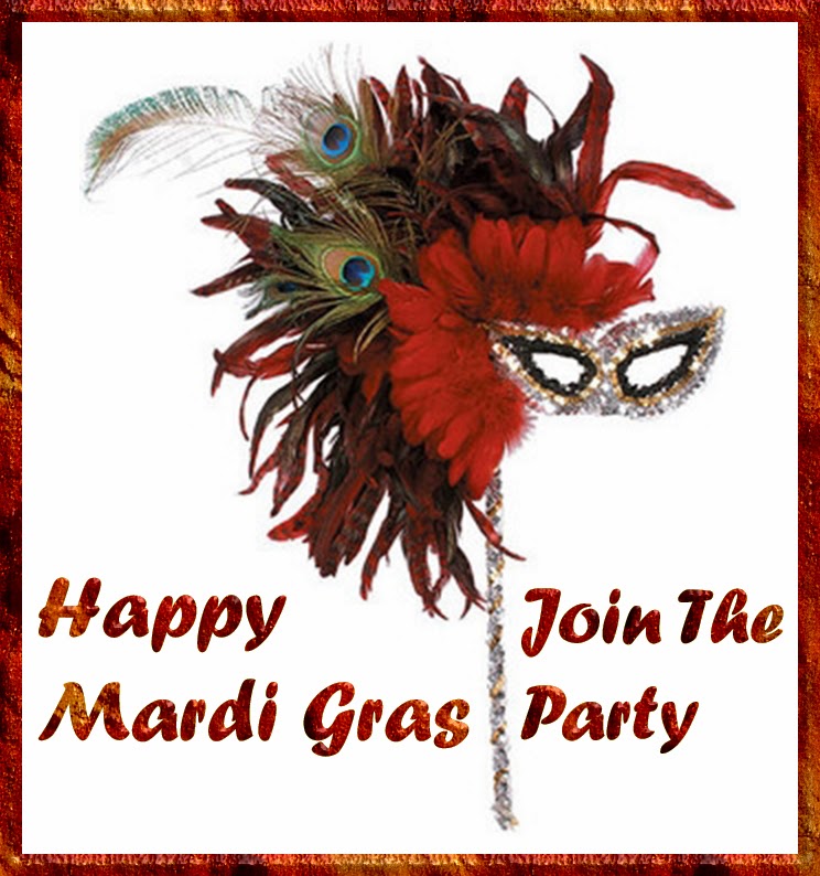 Happy Mardi Gras Join The Party Mask Feathers Picture
