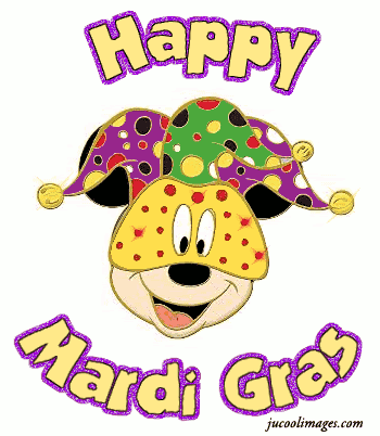 Happy Mardi Gras Mickey Mouse Wearing Mouse Glitter Picture