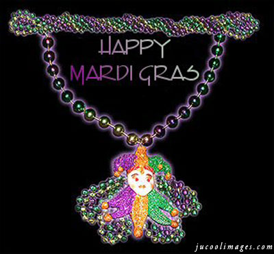 Happy Mardi Gras Pearl Beads Chain