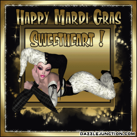 Happy Mardi Gras Sweetheart Girl Glitter