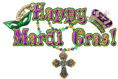 Happy Mardi Gras Twinkling Glitter