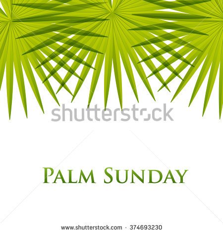 Happy Palm Sunday Palm Leafs Illustration