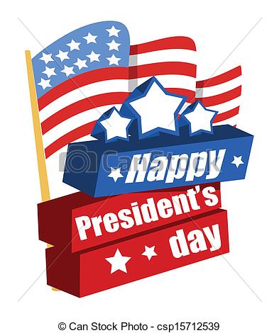 Happy Presidents Day American Flag Illustration