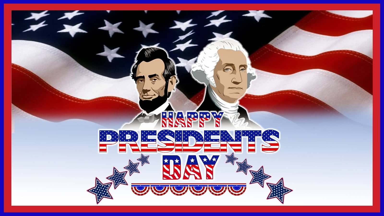 Happy Presidents Day American Flag Text Picture