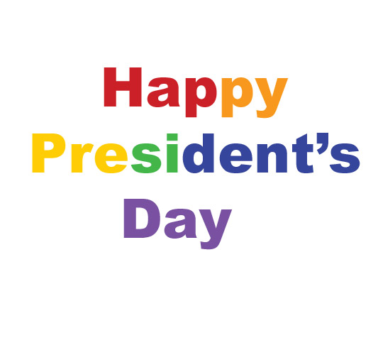 Happy Presidents Day Colorful Text Clipart
