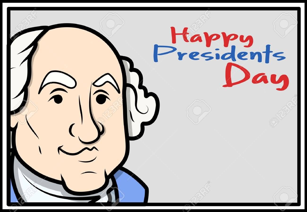 Happy Presidents Day George Washington Illustration