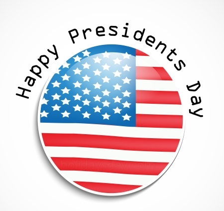 Happy Presidents Day US Flag Button