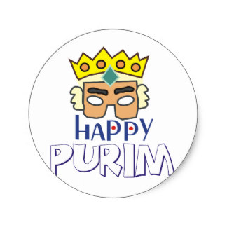 Happy Purim Classic Round Sticker